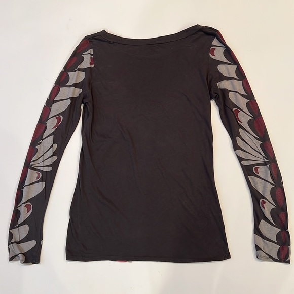 Mossimo Grey & Pink Graphic Design Light Weight Long Sleeve T Shirt Womens Small - Picture 4 of 6